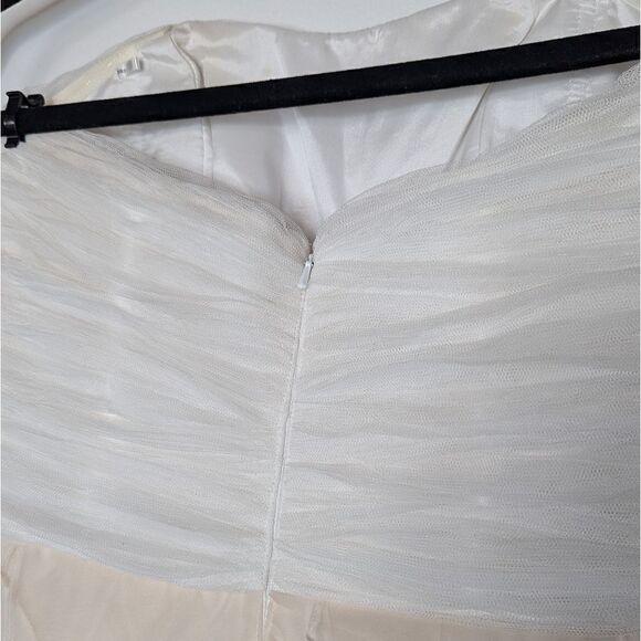 NWT Phoebe Couture Strapless Tiered Rushed Mini Formal Dress White Champagne 2 - Picture 5 of 8